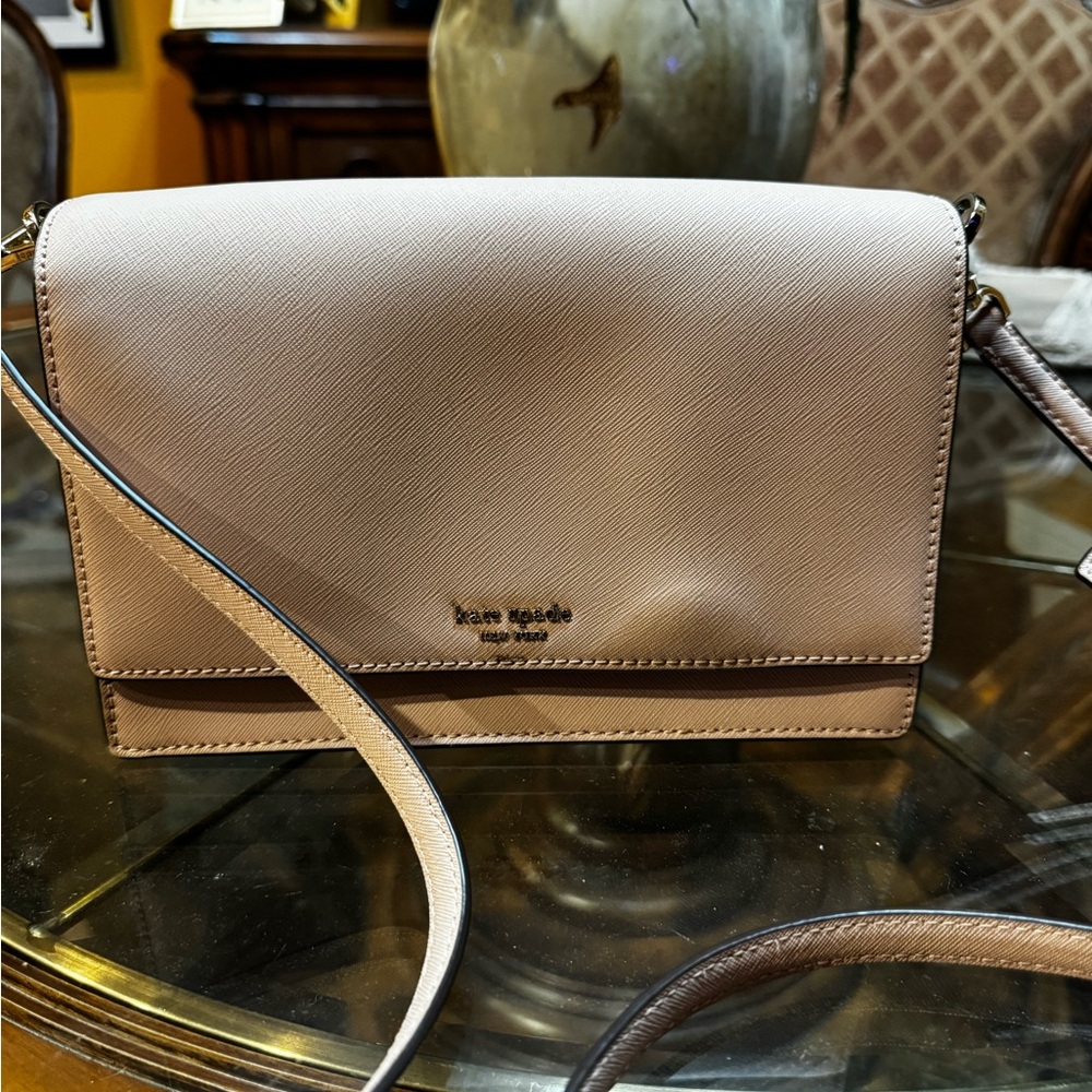 kate spade blush pink Saffiano leather crossbody